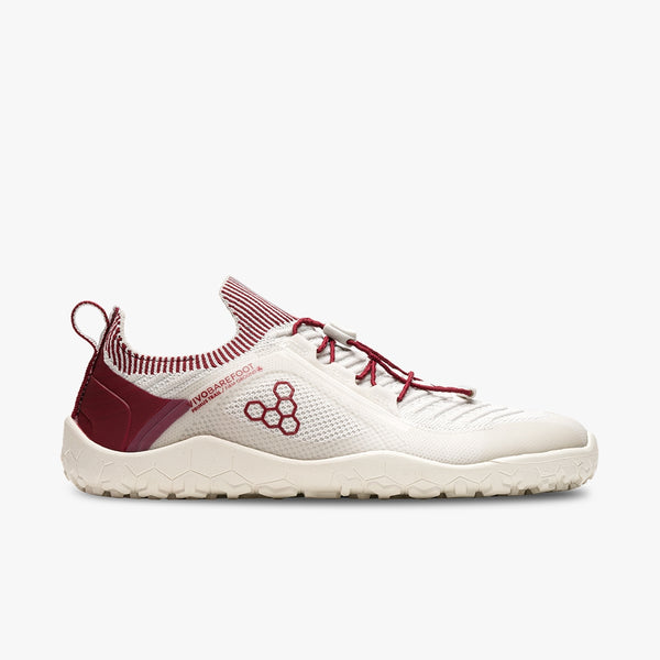 Vivo Barefoot Women's Primus Trail Knit FG, Limestone/ red rumba