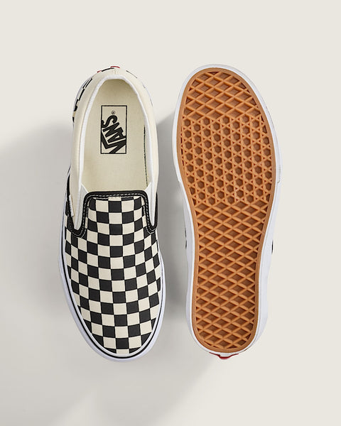 Vans Classic Slip-On Checkerboard shoe, black/ white-white
